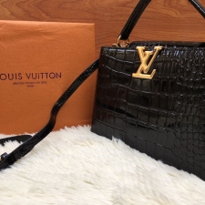 Best Price Lv Capucines Black Crocodile Skin Bag with Brand Packaging